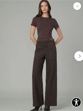Joe’s Jeans THE SIDE ZIP WIDE LEG HIGH RISE in Coffee Bean, Size: 28